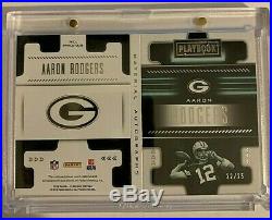2018 Playbook Packers Aaron Rodgers Booklet Triple Jersey Patch Auto SSP 22/25