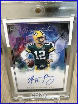 2019 Impeccable AARON RODGERS Masterstrokes On Card Auto #7/10 Green Bay Packers