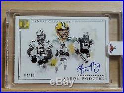 2019 Impeccable Aaron Rodgers Canvas Creations ON CARD Auto SSSP 2/10 Packers
