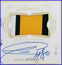 2019 Panini Flawless Donald Driver 3 Color Patch Auto Autograph 9/10 Packers