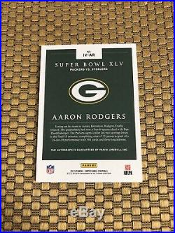 2019 Panini Impeccable Victory Signature Aaron Rodgers Ssp 10/10 On Card Auto
