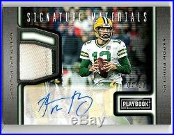 2019 Playbook Aaron Rodgers Signature Materials Auto 4/10 Packers 2 Color