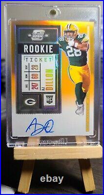 2020 Aj Dillon Sp /50 Contenders Optic Rookie Ticket On Card Rookie Auto