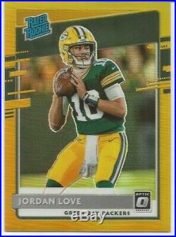 2020 Donruss Jordan Love Rated Rookie Optic Preview Gold Prizm Ssp #/10 Packers