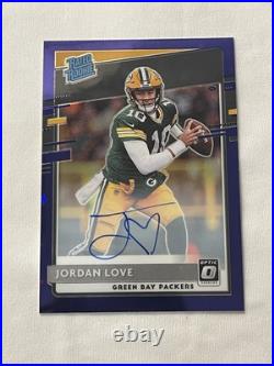 2020 Donruss Optic Jordan Love Rated Rookie Purple Stars Auto /50 2020 Donruss Optic Jordan Love Rated Rookie Purple Stars Auto /50