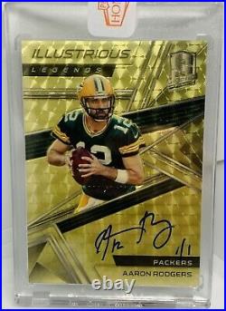 2020 Honors Spectra Aaron Rodgers 1/1 Gold Vinyl Auto ON-CARD Green Bay Packers