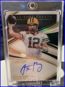 2020 Immaculate Aaron Rodgers All-Time Greats On-Card Auto #3/10 Packers MVP