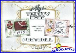 2020 Leaf Trinity Football Factory Sealed HOBBY Box-5 AUTOGRAPHS