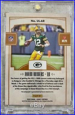2020 Legacy Aaron Rodgers Gold Under The Lights Auto /10 Ssp Packers Clean Ul-ar
