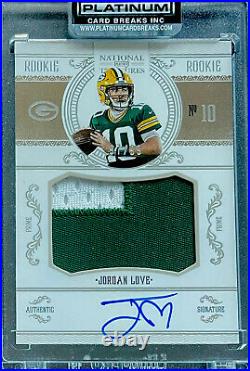2020 National Treasures JORDAN LOVE Crossover RC Rookie Patch Auto #/99! PACKERS