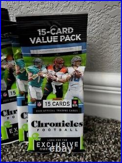 2020 Panini Chronicles Football NFL LOT OF 9 Cello Value Fat Packs BRAND NEW