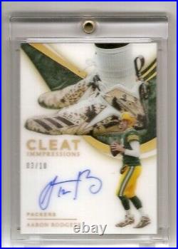 2020 Panini Immaculate Collection Aaron Rodgers Cleat Impressions Auto Card /10
