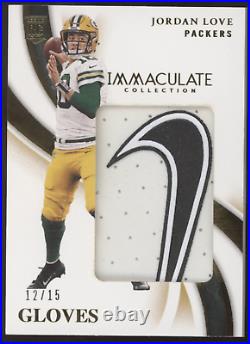 2020 Panini Immaculate Jordan Love Packers Gloves Nike Swoosh Patch RC /15