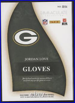 2020 Panini Immaculate Jordan Love Packers Gloves Nike Swoosh Patch RC /15