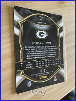 2020 Panini Select Jordan Love RC Tie Dye #d /25 Rookie Card Concourse Packers
