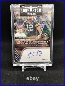 2020 Panini Spectra Aaron Rodgers /10 On Card Auto Champion Signatures Gold