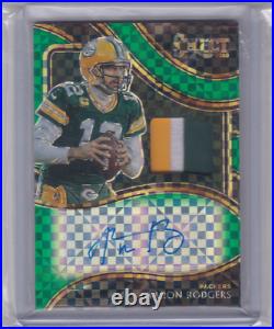 2020 Select AARON RODGERS #2/2 Three-Color Patch Auto Green Bay Packers Legend