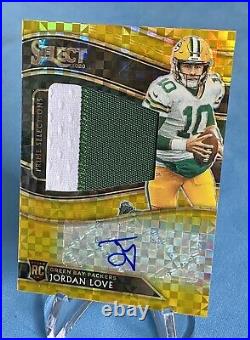 2020 Select JORDAN LOVE GOLD Prizm Rookie Jersey Auto /10 RC SSP RPA Packers