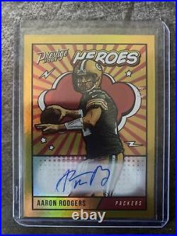 2021 Panini Prestige AARON RODGERS HEROES GOLD AUTO 4/4 Green Bay Packers