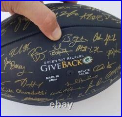 2022 Green Bay Packers Team Signed Football (GiveBack, London) Aaron Rodgers
