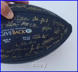 2022 Green Bay Packers Team Signed Football (GiveBack, London) Aaron Rodgers