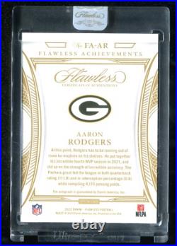2022 Panini Flawless Achievments Autograph Aaron Rodgers /20 Green Bay Packers