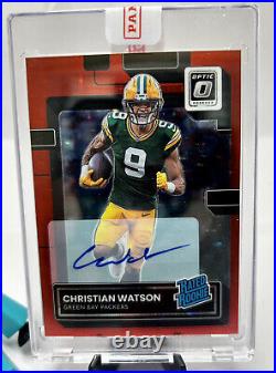 2022 Rated Rookie Auto Christian Watson RC Red Stars /11 Green Bay Packers SSP