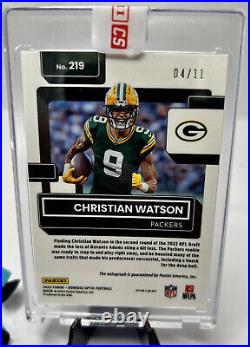 2022 Rated Rookie Auto Christian Watson RC Red Stars /11 Green Bay Packers SSP