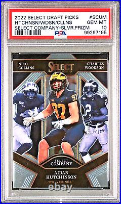 2022 Select Aidan Hutchinson (ROOKIE) / Woodson (SLVR) PSA 10 MINT (RARE Pop 3)