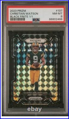 2023 Prizm CHRISTIAN WATSON BLACK FINITE 1/1 Green Bay Packers TRUE BLACK Prizm