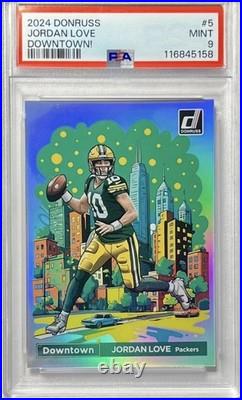 2024 Panini Donruss Downtown! Jordan Love #5 Green Bay Packers PSA 9