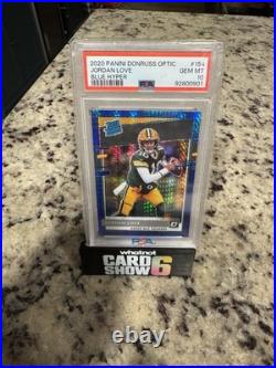 2025 Panini Donruss Optic Jordan Love Blue Hyper Prizm Green Bay Packers