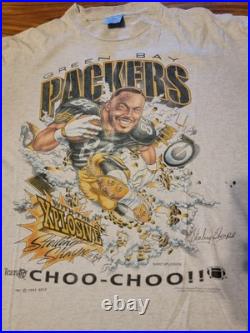2XL Sterling Sharpe Xplosion Caricature Green Bay Packers VTG Single Stitch