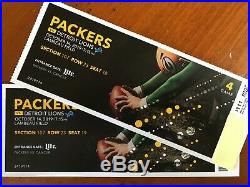2 Tickets Green Bay Packers vs. Detroit Lions