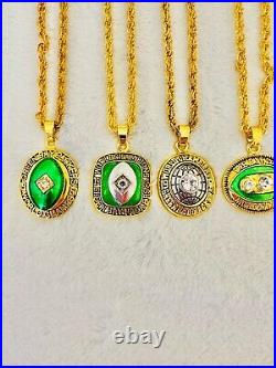 6 PCS Green Bay Packers Aaron Rodgers Championship Pendant Necklace, US SHIP