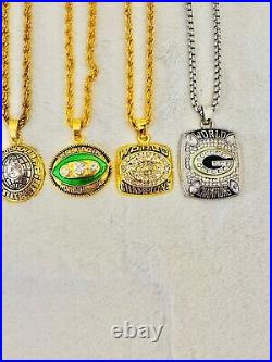 6 PCS Green Bay Packers Aaron Rodgers Championship Pendant Necklace, US SHIP