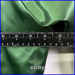 80s Green Bay Packers Green Satin Bomber Jacket Sz XL Made in USA Locker Line