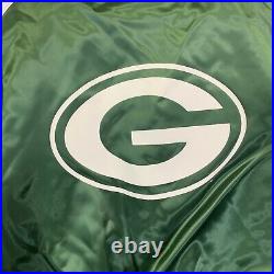 80s Green Bay Packers Green Satin Bomber Jacket Sz XL Made in USA Locker Line