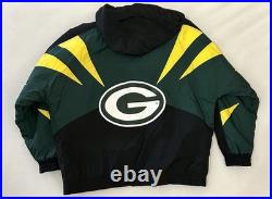 90s Greenbay Packers Jacket NFL Puffer Sz XL Apex One Zip Up Rare Streetwear
