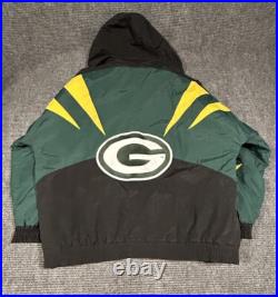 90s Greenbay Packers Jacket NFL Puffer Sz XL Apex One Zip Up Rare Streetwear