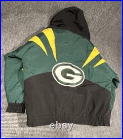 90s Greenbay Packers Jacket NFL Puffer Sz XL Apex One Zip Up Rare Streetwear