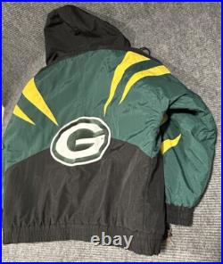 90s Greenbay Packers Jacket NFL Puffer Sz XL Apex One Zip Up Rare Streetwear