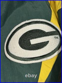 90s Greenbay Packers Jacket NFL Puffer Sz XL Apex One Zip Up Rare Streetwear