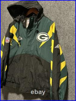 90s Greenbay Packers Jacket NFL Puffer Sz XL Apex One Zip Up Rare Streetwear