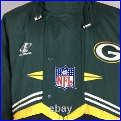 90s Logo Athletic Pro Line Green Bay Packers Parka Jacket Large Packable Hood 90s Logo Athletic Pro Line Green Bay Packers Parka Jacket Large Packable Hood