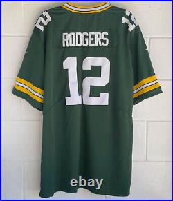 AARON RODGERS #12 GREEN BAY PACKERS NIKE ON FIELD RARE NFL Home Jersey, Men XXXL