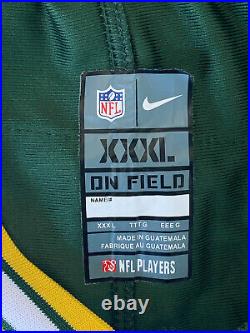 AARON RODGERS #12 GREEN BAY PACKERS NIKE ON FIELD RARE NFL Home Jersey, Men XXXL
