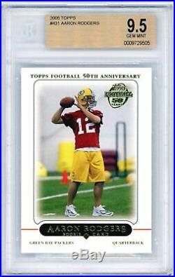 AARON RODGERS 2005 05 Topps Football Rookie Card RC BGS 9.5 Gem Mint #431 Packer