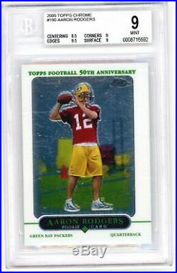 AARON RODGERS 2005 Topps Chrome TC Rookie Card RC BGS 9 Mint Green Bay Packers