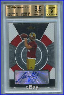 AARON RODGERS 2015 Topps Finest Rookie Autograph 16/299 BGS 9.5 Gem Mint RC AUTO
